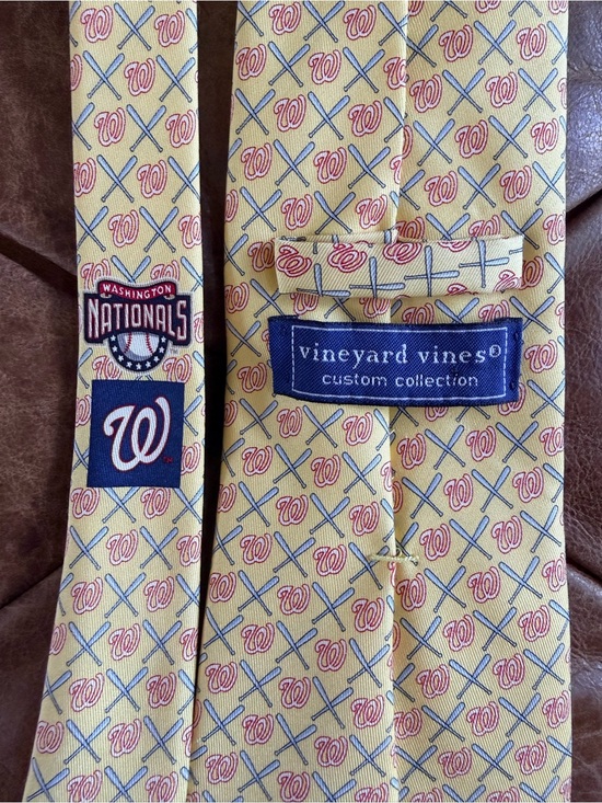 Vineyard Vines Other - Vineyard Vines Washington Nationals MLB Silk Tie Yellow Baseball Bat Necktie